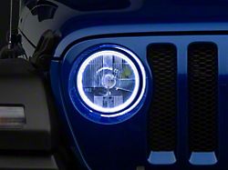Delta Lights 7-Inch Halo LED Headlights; Chrome Housing; Clear Lens (18-25 Jeep Wrangler JL)