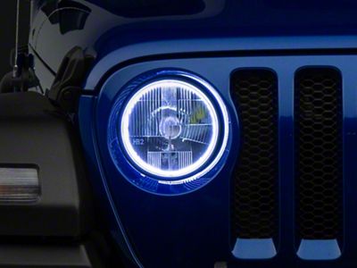 Delta Lights 7-Inch Halo LED Headlights; Chrome Housing; Clear Lens (18-25 Jeep Wrangler JL)