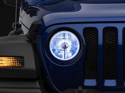 Delta Lights 7-Inch Halo Xenon Headlights; Chrome Housing; Clear Lens (18-25 Jeep Wrangler JL)