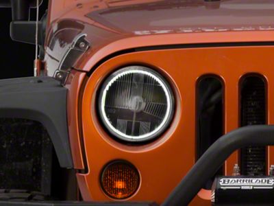 Delta Lights 7-Inch Halo LED Headlights; Chrome Housing; Clear Lens (07-18 Jeep Wrangler JK)