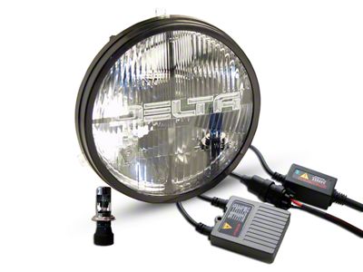 Delta Lights Quad-Bar H.I.D. Headlights; Chrome Housing; Clear Lens (07-18 Jeep Wrangler JK)