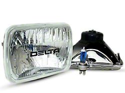 Delta Lights Rectangular H4 Xenon Conversion Headlights; Chrome Housing; Clear Lens (87-95 Jeep Wrangler YJ)