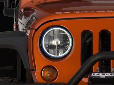 Delta Lights 7-Inch Halo Xenon Headlights; Chrome Housing; Clear Lens (07-18 Jeep Wrangler JK)