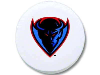 DePaul University Spare Tire Cover; White (66-18 Jeep CJ5, CJ7, Wrangler YJ, TJ & JK)