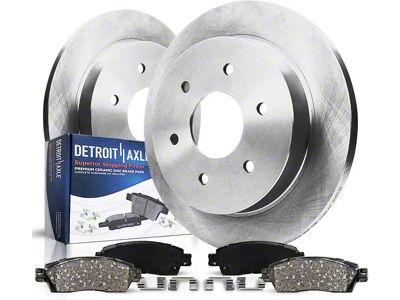 Solid 6-Lug Brake Rotor and Pad Kit; Rear (04-15 Titan)