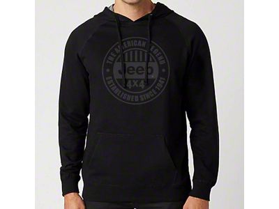 Detroit Shirt Company Men's Jeep American Legend French Terry Hoodie; Black