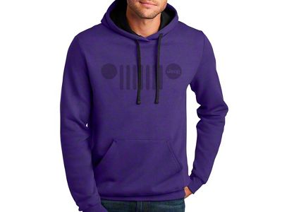 Detroit Shirt Company Men's Jeep Grille Hoodie; Purple