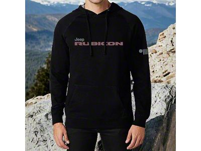 Detroit Shirt Company Men's Jeep Rubicon French Terry Hoodie; Black