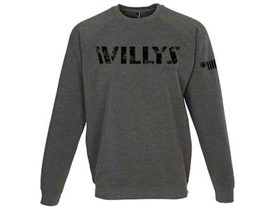 Detroit Shirt Company Men's Willys Crew Sweatshirt; Heather Grey