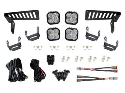 Diode Dynamics SS3 Sport Cowl Mount LED Bracket Kit; White Driving/Flood (20-25 Jeep Gladiator JT)