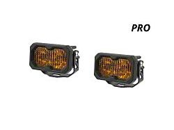 Diode Dynamics Stage Series C2 2.0 Pro Standard LED Pod Lights with Amber Backlight; Yellow Flood (Universal; Some Adaptation May Be Required)