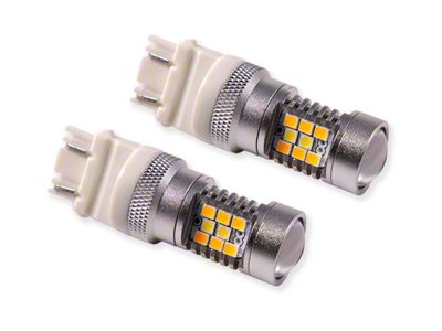 Diode Dynamics Cool White and Amber LED Front Turn Signal Light Bulbs; 3157 HP24 (07-18 Jeep Wrangler JK)