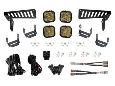 Diode Dynamics SS3 Pro Cowl Mount LED Light Kit; Yellow Driving/Flood (18-25 Jeep Wrangler JL)