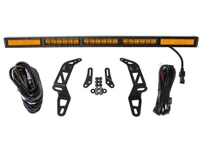 Diode Dynamics SS30 30-Inch Bumper Mount Single LED Light Bar Kit; Amber Combo (18-25 Jeep Wrangler JL)