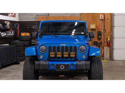 Diode Dynamics SS5 Sport 4-Pod CrossLink Grille Light Bar Kit; Yellow Combo (07-18 Jeep Wrangler JK)