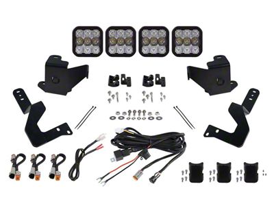 Diode Dynamics SS5 Pro 4-Pod CrossLink Grille Light Bar Kit; White Combo (22-25 Tundra)