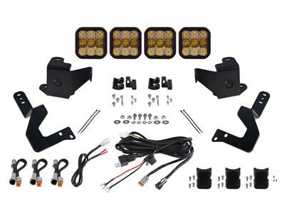 Diode Dynamics SS5 Pro 4-Pod CrossLink Grille Light Bar Kit; Yellow Combo (22-25 Tundra)