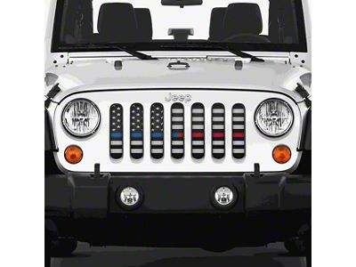 Grille Insert; American Black and White Black the Blue and Red (07-18 Jeep Wrangler JK)