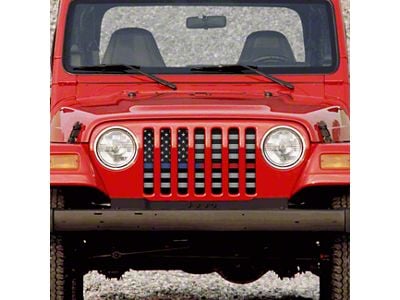 Grille Insert; American Tactical Back the Blue and Red (97-06 Jeep Wrangler TJ)