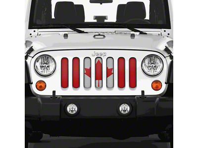 Grille Insert; Canadian Red and White (07-18 Jeep Wrangler JK)