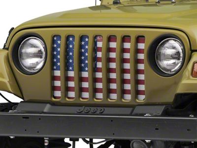 Grille Insert; Old Glory (97-06 Jeep Wrangler TJ)