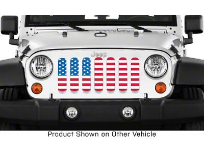 Grille Insert; Old Glory (18-25 Jeep Wrangler JL w/o TrailCam)