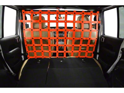 Dirty Dog 4x4 Cargo/Pet Divider; Orange (18-23 Jeep Wrangler JL 4-Door)