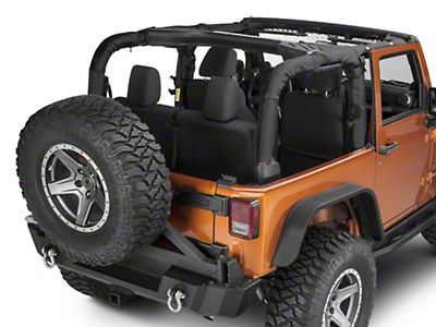Dirty Dog 4x4 Replacement Roll Bar Cover; Black (07-18 Jeep Wrangler JK  2-Door)