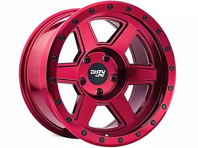Dirty Life Compound Crimson Candy Red 6-Lug Wheel; 17x9; -12mm Offset (21-25 Bronco, Excluding Raptor)