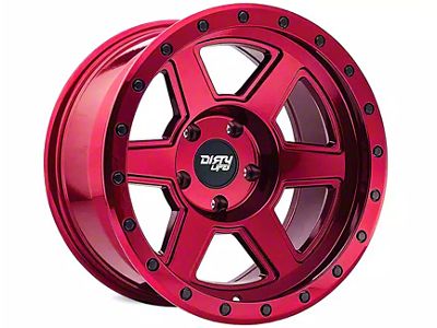 Dirty Life Compound Crimson Candy Red Wheel; 19x10; -12mm Offset (20-25 Jeep Gladiator JT)
