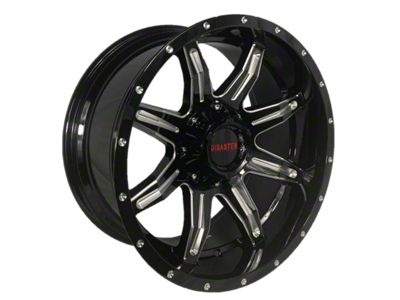 Disaster Offroad D02 Gloss Black Milled 6-Lug Wheel; 20x10; -12mm Offset (21-25 Bronco, Excluding Raptor)