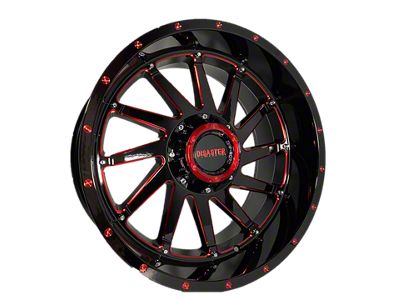 Disaster Offroad D01 Gloss Black with Candy Red Milled 6-Lug Wheel; 20x12; -44mm Offset (22-25 Bronco Raptor)