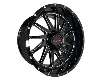 Disaster Offroad D01 Gloss Black Milled 6-Lug Wheel; 20x12; -44mm Offset (22-25 Bronco Raptor)