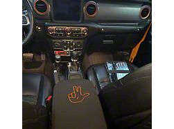 Distinction Applied Center Console Cover with Jeep Wave Logo (18-26 Jeep Wrangler JL)