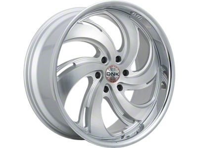 DNK Street 702 Brushed Face Silver Milled with Stainless Lip 6-Lug Wheel; 24x10 6-Lug Wheel; 25mm Offset (21-25 Bronco, Excluding Raptor)