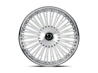 Dolce Luxury Razzo Glossy Silver Brush Face Stainless Lip 6-Lug Wheel; 24x10; 35mm Offset (24-25 Tacoma)