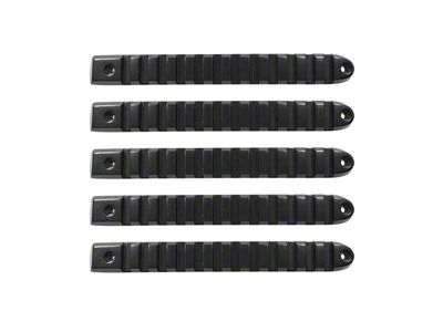 DV8 Offroad Rail Style Door Handle Inserts; Black (07-18 Jeep Wrangler JK 4-Door)