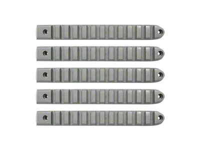 DV8 Offroad Rail Style Door Handle Inserts; Silver (07-18 Jeep Wrangler JK 4-Door)