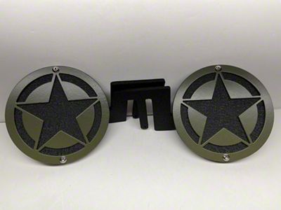 Drop Zone Off Road Army Stars Foot Pegs; Army Green (20-25 Jeep Gladiator JT)