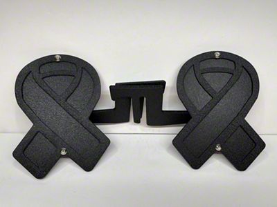 Drop Zone Off Road Awareness Ribbons Foot Pegs; Black (20-25 Jeep Gladiator JT)