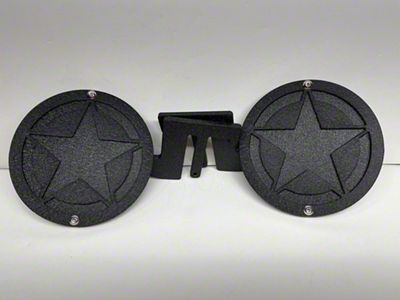 Drop Zone Off Road Army Stars Foot Pegs; Black (76-06 Jeep CJ7, Wrangler YJ & TJ)