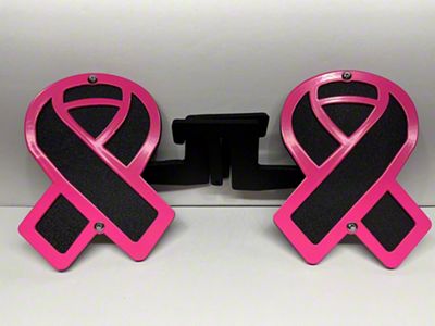 Drop Zone Off Road Awareness Ribbons Foot Pegs; Pink (76-06 Jeep CJ7, Wrangler YJ & TJ)