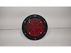 Drop Zone Off Road Compass Fuel Door; Red (87-06 Jeep Wrangler YJ & TJ)