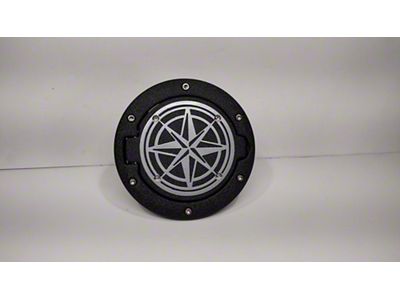 Drop Zone Off Road Compass Fuel Door; Silver (87-06 Jeep Wrangler YJ & TJ)