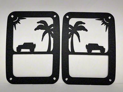Drop Zone Off Road Tail Light Guards; Beach Scene (07-18 Jeep Wrangler JK)