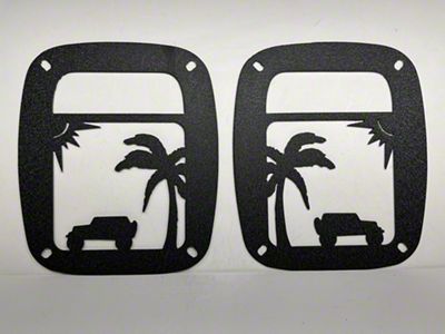 Drop Zone Off Road Tail Light Guards; Beach Scene (97-06 Jeep Wrangler TJ)