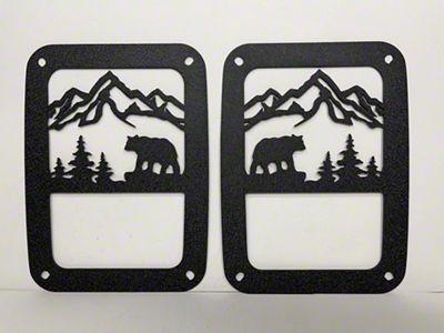 Drop Zone Off Road Tail Light Guards; Bear Mountain Scene (07-18 Jeep Wrangler JK)