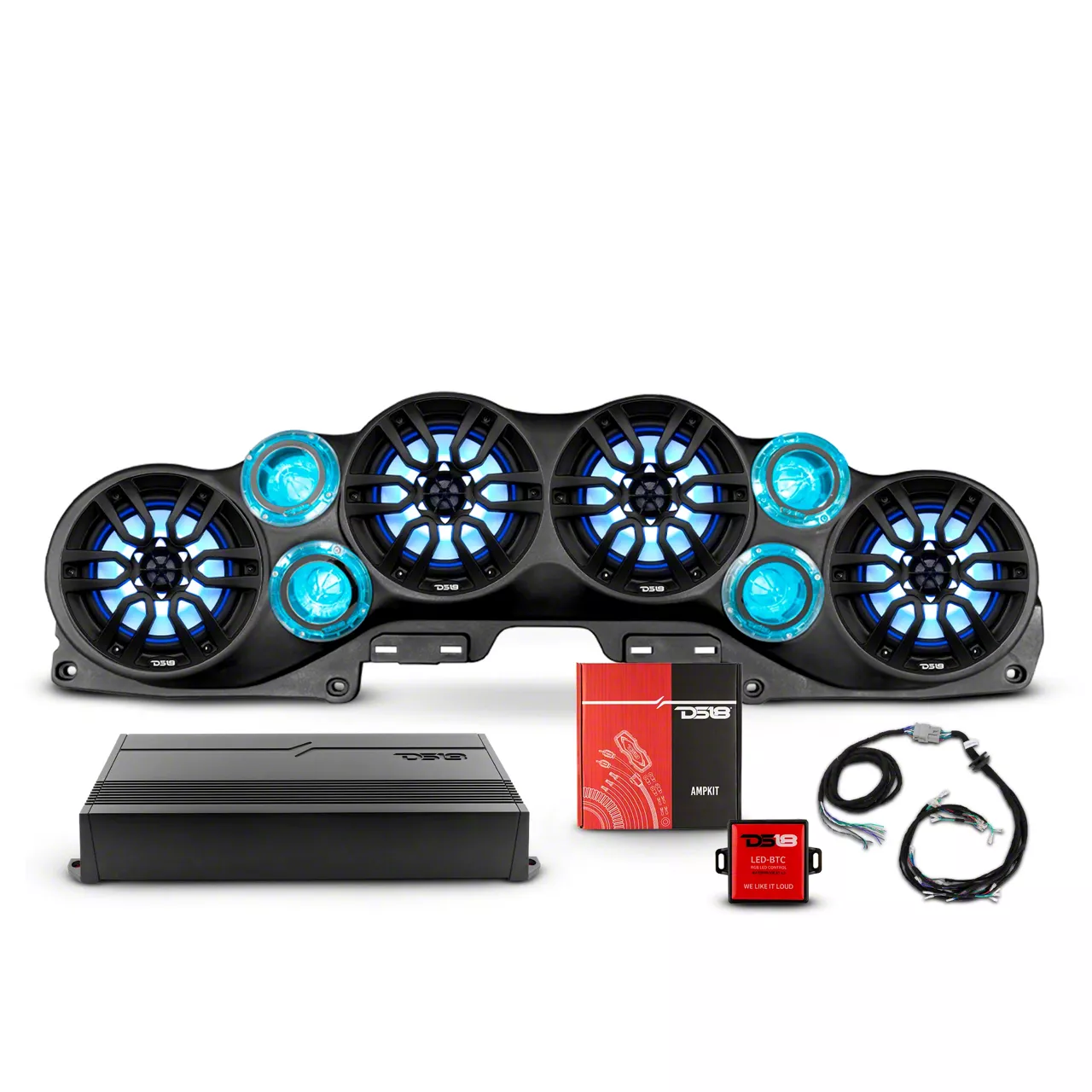 DS18 Jeep Wrangler Complete RGB Loaded Sound Bar Package with Plastic
