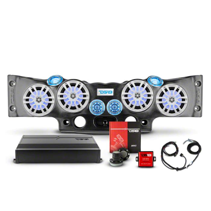 DS18 Jeep Wrangler Complete RGB Loaded Sound Bar Package with Plastic