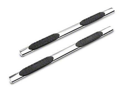 RedRock 5-Inch Oval Straight End Side Step Bars; Stainless Steel (07-21 Tundra Double Cab)